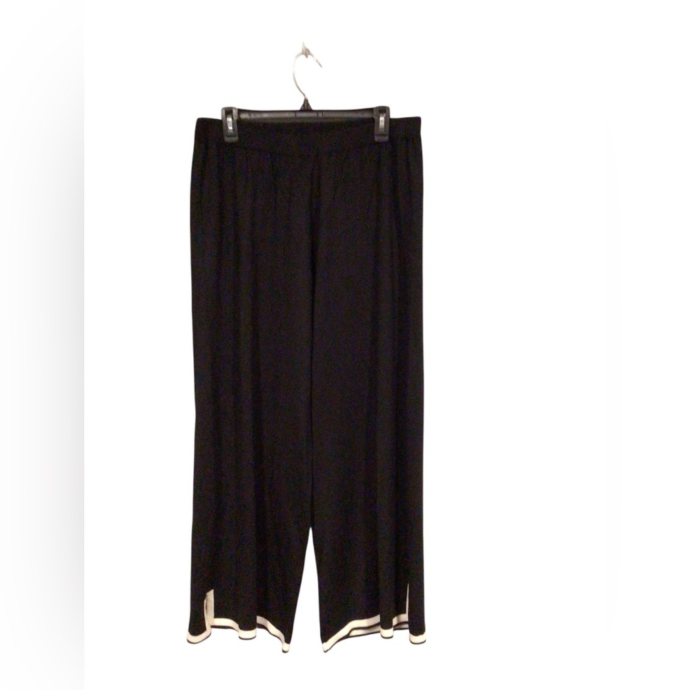 Ekouaer Women black 2 Piece Short Sleeve Sweater Top Wide Leg Long Pants size XL - Picture 4 of 5